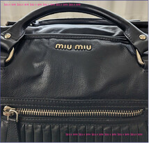 ●Miu Miu ミュウミュウ●CALF METAL カーフ レザー プリーツ バッグ _画像6