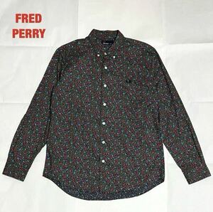 【人気】FRED PERRY　フレッドペリー　総柄シャツ　ボタンダウンシャツ　月桂樹ロゴ　刺繍ロゴ　ユニセックス　花柄　ボタニカル柄　F4326