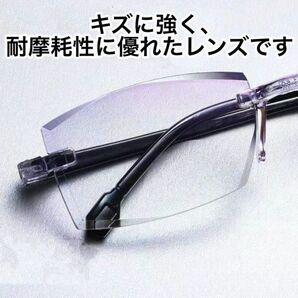 老眼鏡 ＋3.0 ブルーライトカット リーディンググラス シニア メガネ メンズ レディース フチなし 超軽量 TR90 男女 送料無料 黒 ブラックの画像7