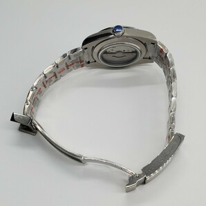 新品 自動巻 ノーロゴ MIYOTA8215 ブラック 黒文字盤 メンズ腕時計 機械式 シースルーバックの画像5