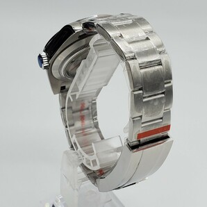 新品 自動巻 ノーロゴ MIYOTA8215 ブラック 黒文字盤 メンズ腕時計 機械式 シースルーバックの画像4