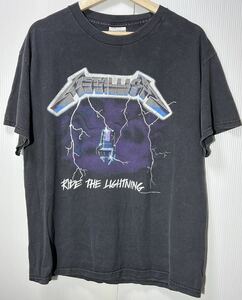 90s METALLICA ヴィンテージバンドTシャツ 黒 L メキシコ製 メタリカ HARD ROCK HEAVY METAL ロックT GIANT