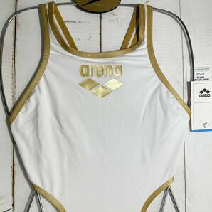 【即決】Arena アリーナ 女性用 競泳水着 Big Logo White USA32の画像5