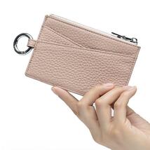 本革 グリーン コインケース カード 小型財布 小銭入れ ポケット 多機能 キーケース かわいい 小さい_画像5