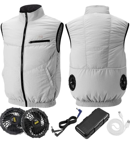 新品 空調服 ベスト19V XL(日本サイズL)フルセット ファン バッテリー20000mAh 19/15/12/9V
