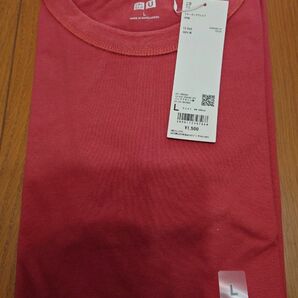 新品 UNIQLO クルーネックTシャツ半袖 サイズL　レッド