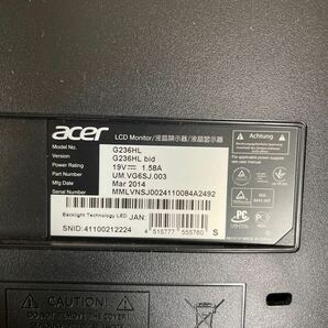 acerディスプレイ 23インチ G236HL ワイド液晶モニター 動作品 他社ACアダプター付きの画像5