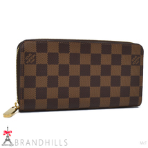 ルイヴィトン 長財布 メンズ レディース ジッピーウォレット ダミエ エベヌ ブラウン N41661 LOUIS VUITTON ほぼ未使用_画像2