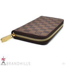 ルイヴィトン 長財布 メンズ レディース ジッピーウォレット ダミエ エベヌ ブラウン N41661 LOUIS VUITTON ほぼ未使用_画像4