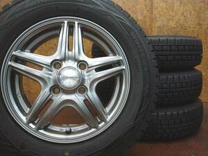 ★WAREN WR5 + スタッドレス DUNLOP WINTERMAXX WM01 145/80R13 4本セット[タント ムーヴキャンバス N-BOX ワゴンR スペーシア 軽自動車]