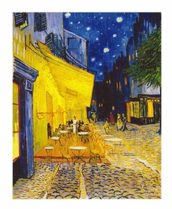 絵画 世界の名画シリーズ 額縁付(MJ108N) ヴィンセント・ヴァン・ゴッホ 「夜のカフェテラス」 お買い得サイズ： P10号 プリハード