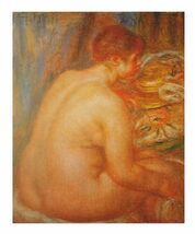 絵画 世界の名画シリーズ 額縁付(MJ108N) ピエール・オーギュスト・ルノワール 「帽子を脱いだ浴女」 お買い得サイズ： F15号 プリハード_画像1