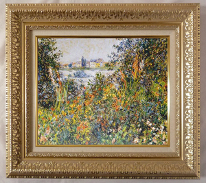 Art hand Auction Pinturas Serie Obras Maestras del Mundo Enmarcadas (MJ108N) Claude Monet Flores, Suburbios de Vétheuil Tamaño de ganga: F6 Prehard, Obra de arte, Cuadro, otros