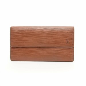 □511087 LOUIS VUITTON ルイヴィトン 二つ折り長財布 エピ ポシェットポルトモネクレディ M63573 レザー ケニアブラウン