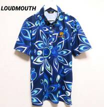 新品同様 未使用 LOUDMOUTH ラウドマウス 総柄ドライポロシャツ 吸汗速乾 クール 接触冷感 半袖 メンズ シャガデリック柄ゴルフウエア_画像1