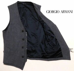 美品 イタリア製 GIORGIOARMANI ジョルジオアルマーニ ベスト ジレ ダブルジップ Lampo ランポ 高級ファスナー メンズ 紳士 オールシーズン