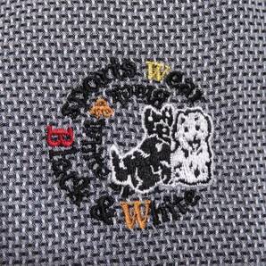 美品 Black&White ブラック&ホワイト 長袖シャツ 胸ロゴ テリア犬刺繍 メンズ ゴルフウエア 紳士 Lサイズ オールシーズンの画像5