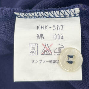 ■90s KENZO JEANS ケンゾージーンズ 北斎タグ 刺繍入り ポロシャツ M ネイビー 3の画像7