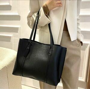  tote bag black height is seen commuting A4 correspondence PU leather going to school business bag 