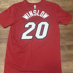 *NIKE NBA Miami * heat men's Justy s* wing z low T-shirt Justise Winslow Miami Heat shirt