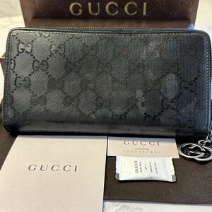 グッチ　GUCCI 財布　長財布　インプリメ　GG金具　ラウンドファスナー　メンズ　レディース