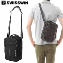 SWISSWIN SWB026 ショルダーバッグ 軽量 斜めがけバッグ メンズ ユニセックス 軽い 普段使い 通勤 通学 カジュアル 縦型 【18010027】_画像1