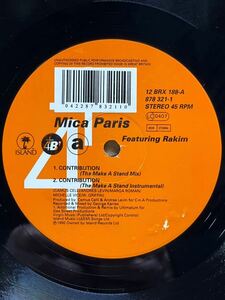 【 Eric B & RakimのRakim参加！！】Mica Paris Featuring Rakim - Contribution ,4th & Broadway - 12 BRX 188 ,12, 45 RPM ,UK 1990