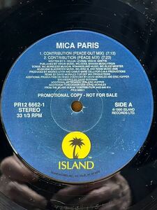 【Remixed By David Morales, Eric Kupper！！】Mica Paris - Contribution ,Island Records - PR12 6662-1, 12 ,Promo, US 1990