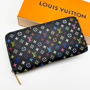 【超極美品】ルイヴィトン モノグラム ジッピーウォレット マルチカラー ベージュ 長財布 ヴィトン LOUIS VUITTON