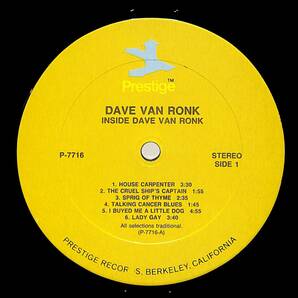 A00591494/LP/デイヴ・ヴァン・ロンク (DAVE VAN RONK)「Inside (P-7716・PRESTIGE・フォーク)」の画像3