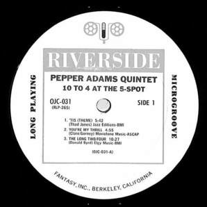 A00591729/LP/Pepper Adams Quintet「10 To 4 At The 5 Spot」の画像3