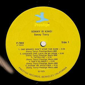 A00591445/LP/ソニー・テリー (SONNY TERRY)「Sonny Is King (PR-7802・PRESTIGE・ハーモニカブルース・BLUES)」の画像3