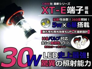 メール便送料無料 LEDフォグランプ ティーダ ラティオ C11 LEDバルブ ホワイト 6000K相当 H8 CREE製 30W フォグライト 2個セット
