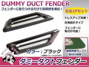 送料無料 汎用 ダミーダクト フェンダー アルミメッシュ 左右セット 黒