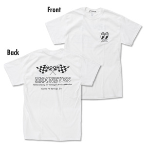 送料200円より　MOON Checker Flag T シャツ [TM003WH]　MOONEYES　Lサイズ