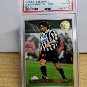 1998-99 MERLIN SERIE A 【デルピエロ / ALESSANDRO DEL PIERO】Gold Parallel ゴールドパラレル（PSA 8）の画像4