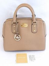 MICHAEL KORS マイケルコース ミニボストンバッグ　ハンドバッグ　レザー ベージュ_画像1