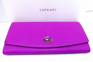 TOPKAPI トプカピ イヴルルド遙華コラボ ジェムドロップ レザー長財布 アメジスト 天然石