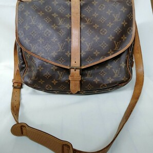 ルイヴィトン ソミュール 35 M42254 モノグラム ショルダーバッグ 斜め掛け LOUIS VUITTON ブラウン バッグ 古い キズ多数の画像1