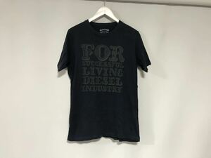 本物ディーゼルDIESELプリント半袖TシャツメンズサーフアメカジミリタリーSネイビーグレー