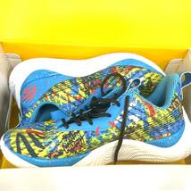 5551★良品 UNDER ARMOUR/アンダーアーマー Curry 10 SPK 3025622-300/31 /080 バスケットシューズ バスケ 希少 1円スタート 水色_画像1