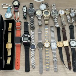 【ジャンク】 シチズン カシオ Apple Watch Playboy など 自動巻き 手巻き クオーツ 23点セット 部品取りに 腕時計 まとめ売りの画像1