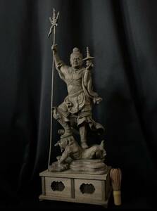 高56cm 最高70cm 井波彫刻 一刀彫り　時代彫刻　仏教工芸品　香樟材　木彫