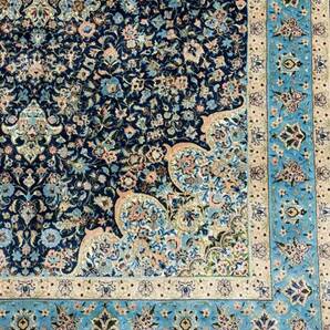 百貨店展示品 シルク100％ 最高峰225万ノット イラン産 手織り 高級ペルシャ絨毯 101×152cm #9の画像6