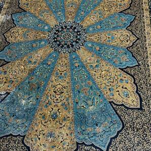 百貨店展示品 シルク100％ 最高峰225万ノット イラン産 手織り 高級ペルシャ絨毯 148×223cm #4の画像3