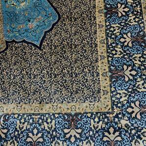 百貨店展示品 シルク100％ 最高峰225万ノット イラン産 手織り 高級ペルシャ絨毯 148×223cm #4の画像7