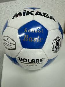 T25 未使用 MIKAS ミカサ サッカーボール school BASIC ４号 日本サッカー協会 検定球 (小学生用) ホワイト/ブルー