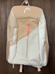 T28　未使用 HEAD ヘッド テニスバッグ テニスケース Tour Backpack 25L ベージュ×アイボリー