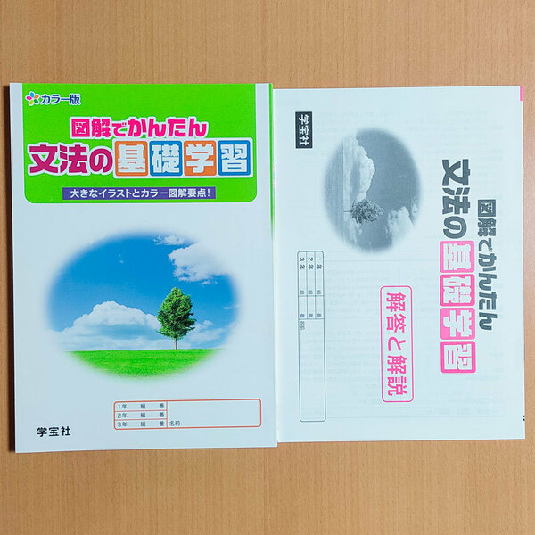 令和2年度版「図解でかんたん 文法の基礎学習【生徒用】」学宝社 答え 解答と解説 国文法ワーク 中学.