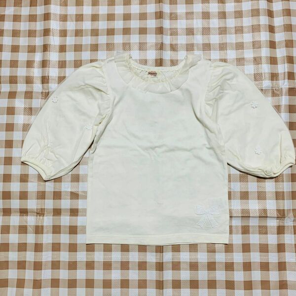 スーリー 5分袖カットソー　Tシャツ　130 オフホワイト